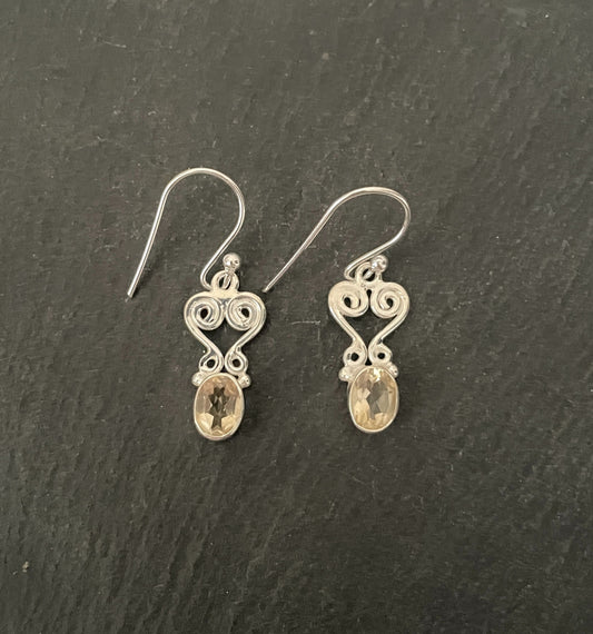 Citrine and Silver Earrings image 0