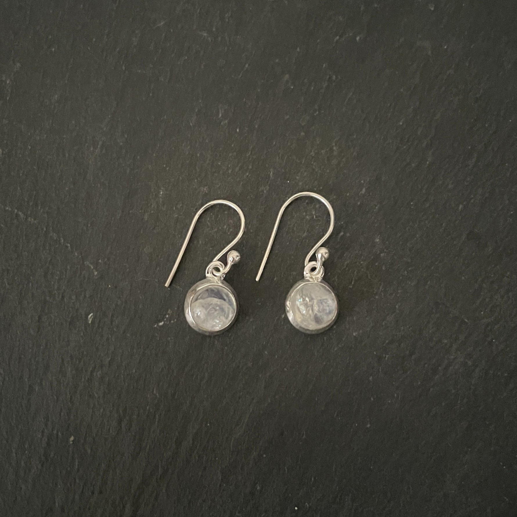 Round Moonstone Earrings image 0