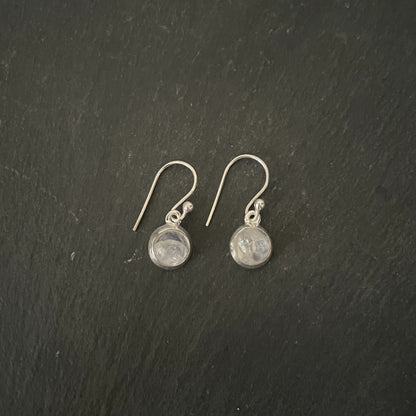 Round Moonstone Earrings image 0