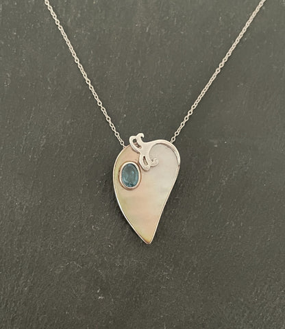 Blue Topaz and Mother of Pearl Pendant image 0