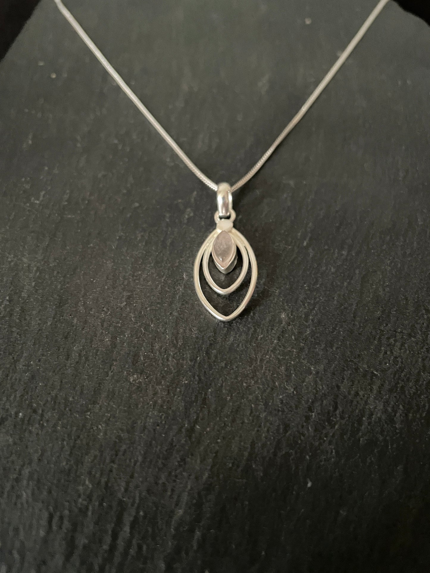 Rose Quartz and Silver Pendant image 1