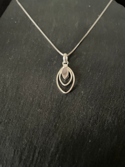 Rose Quartz and Silver Pendant image 1