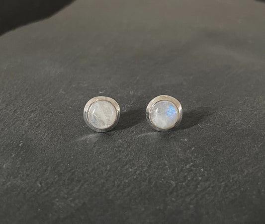 Moonstone Round Stud Earrings image 0