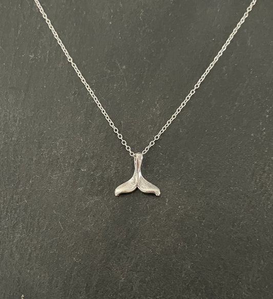 Silver Whale Tail Pendant image 0