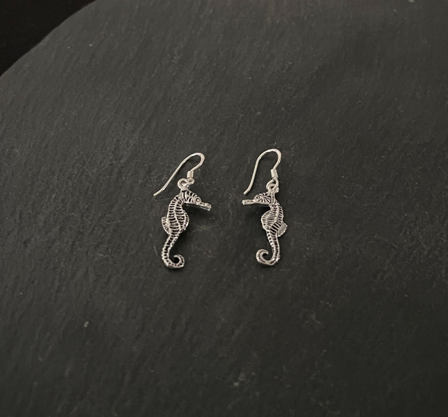 Silver Seahorse Earrings image 1