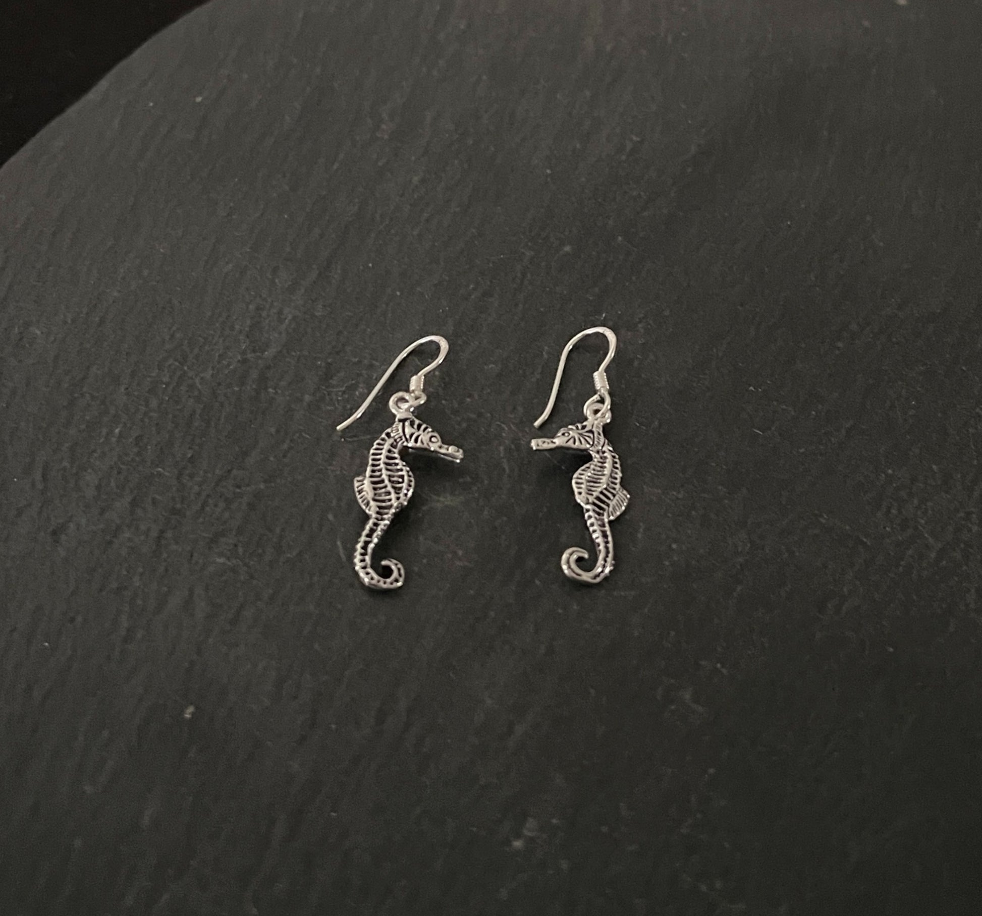 Silver Seahorse Earrings image 1