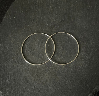 Round Silver Hoops image 0