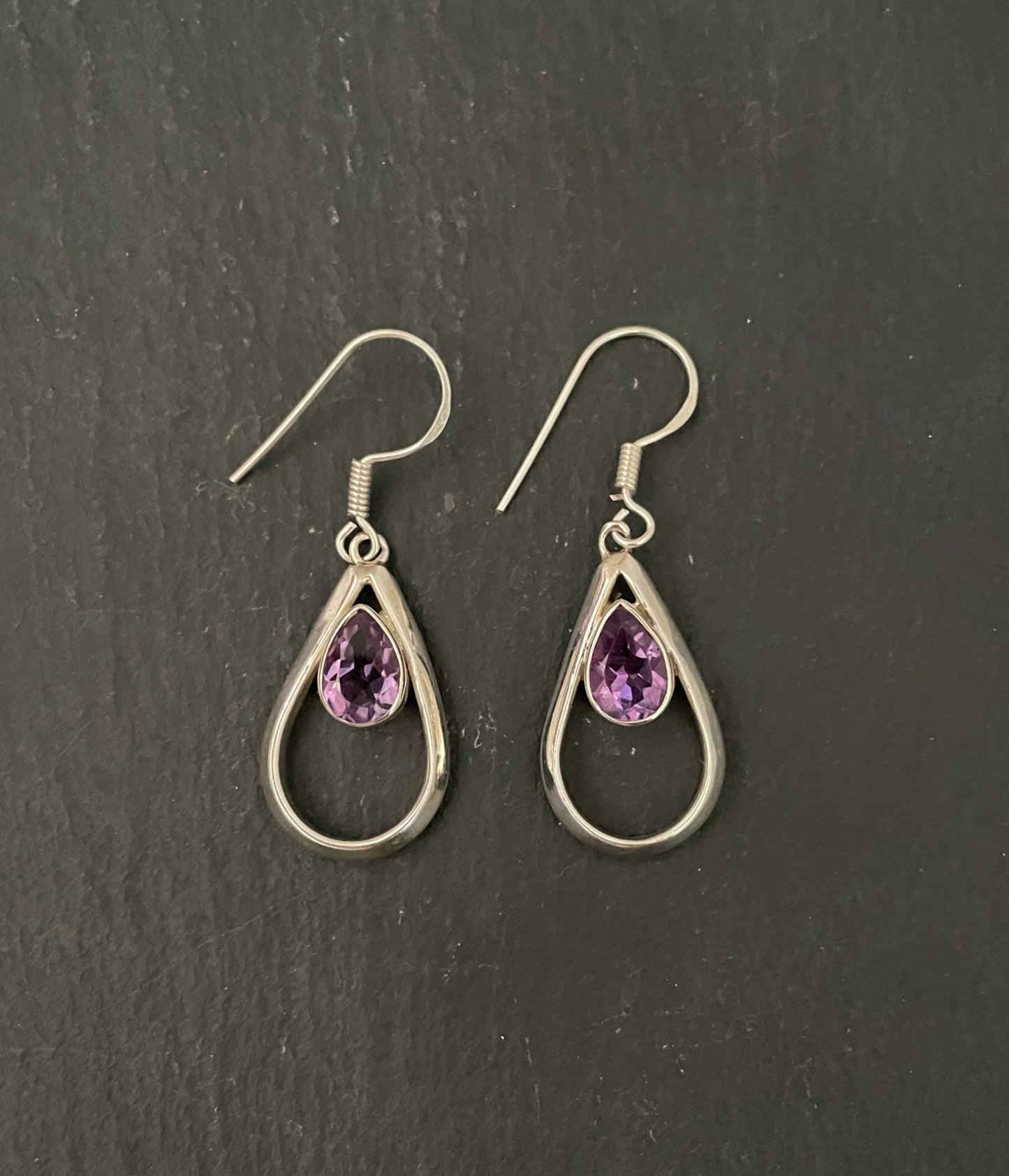 Amethyst Teardrop Earrings image 0