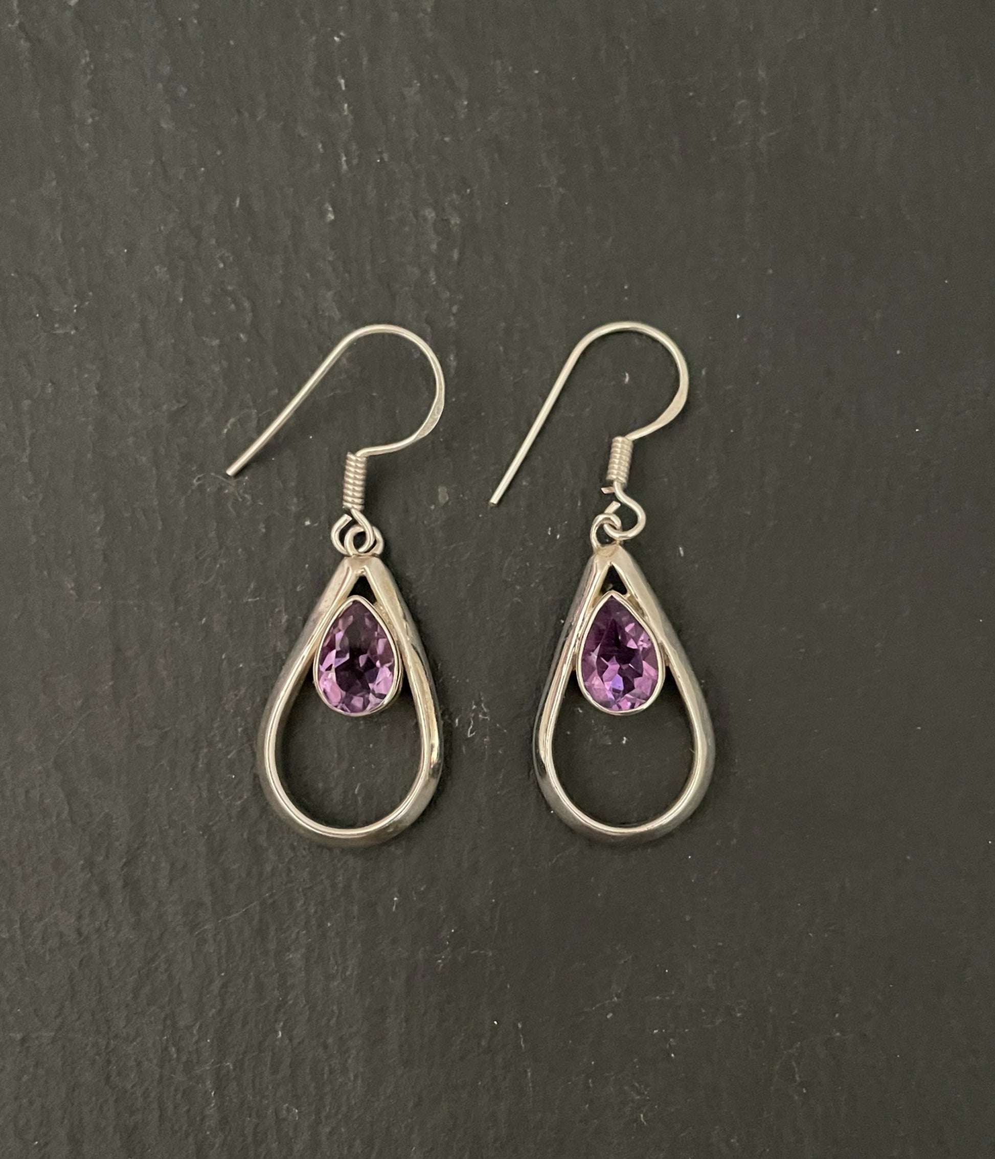 Amethyst Teardrop Earrings image 0