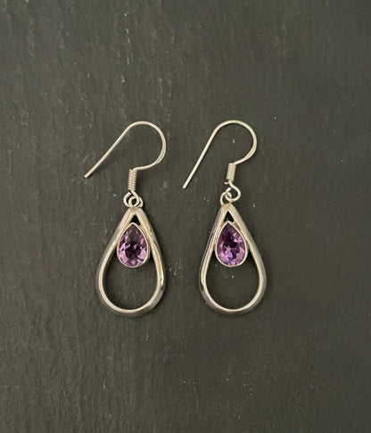 Amethyst Teardrop Earrings image 0
