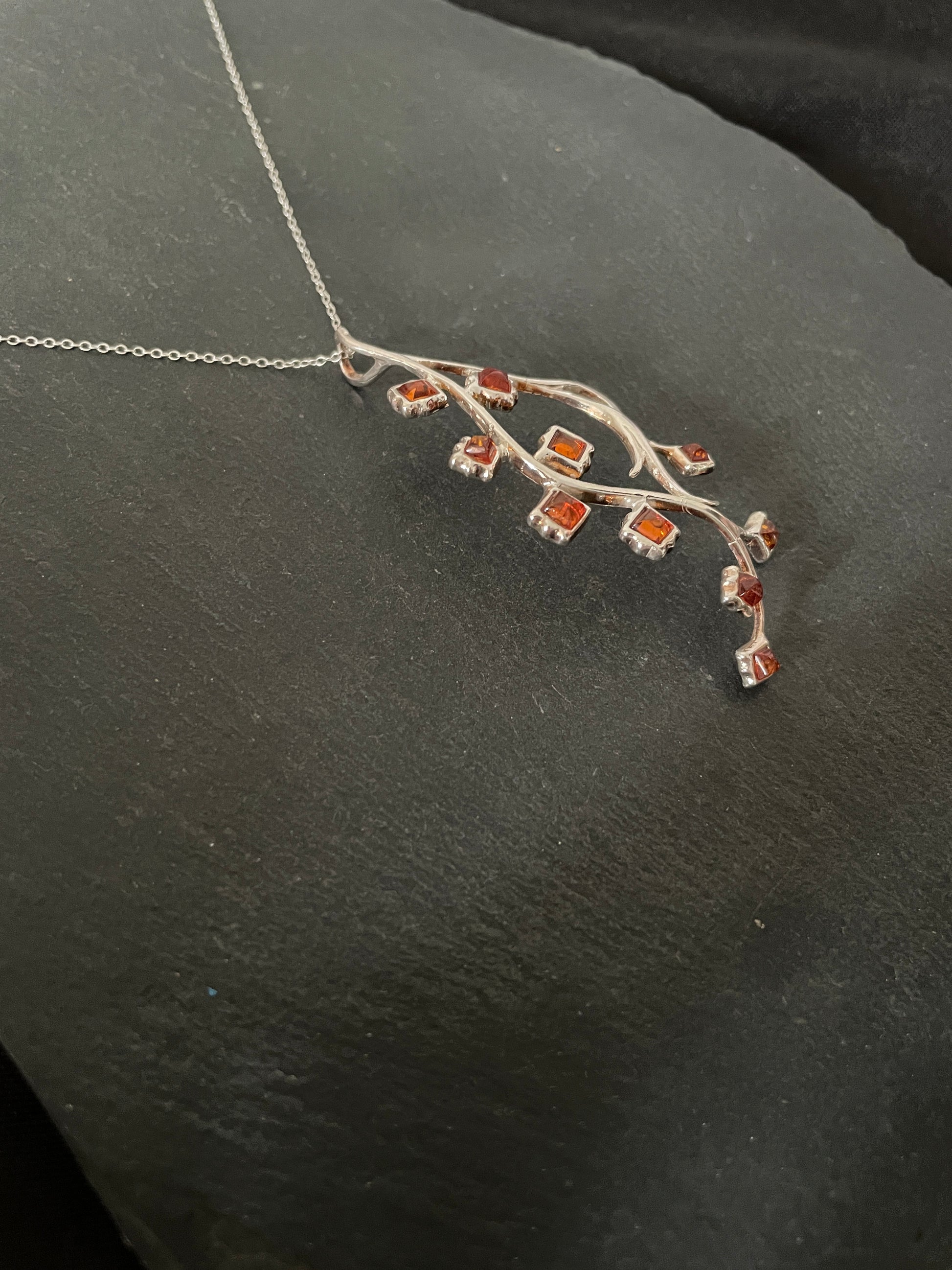 Amber and Silver Pendant image 2