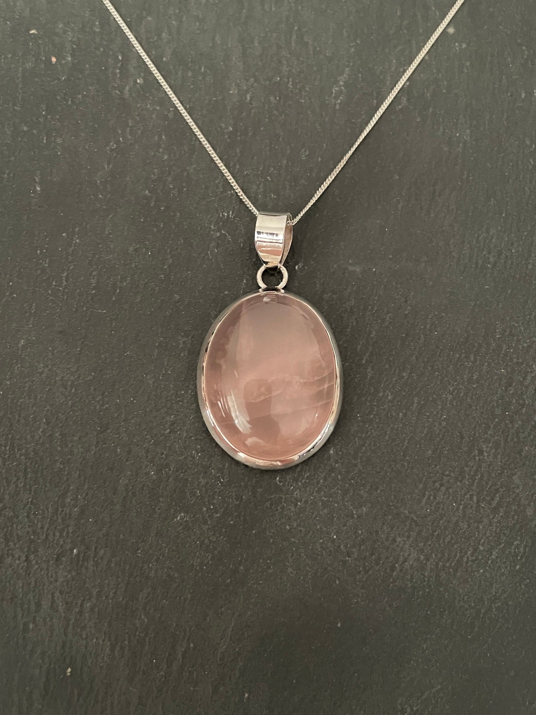 Rose Quartz Oval Pendant image 0