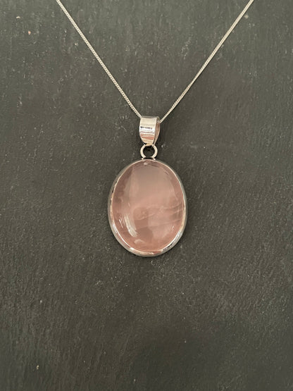 Rose Quartz Oval Pendant image 0