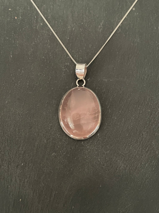 Rose Quartz Oval Pendant image 0