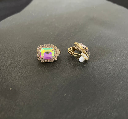Coloured Bling Clip On Earrings image 1
