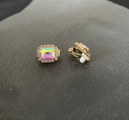 Coloured Bling Clip On Earrings image 1
