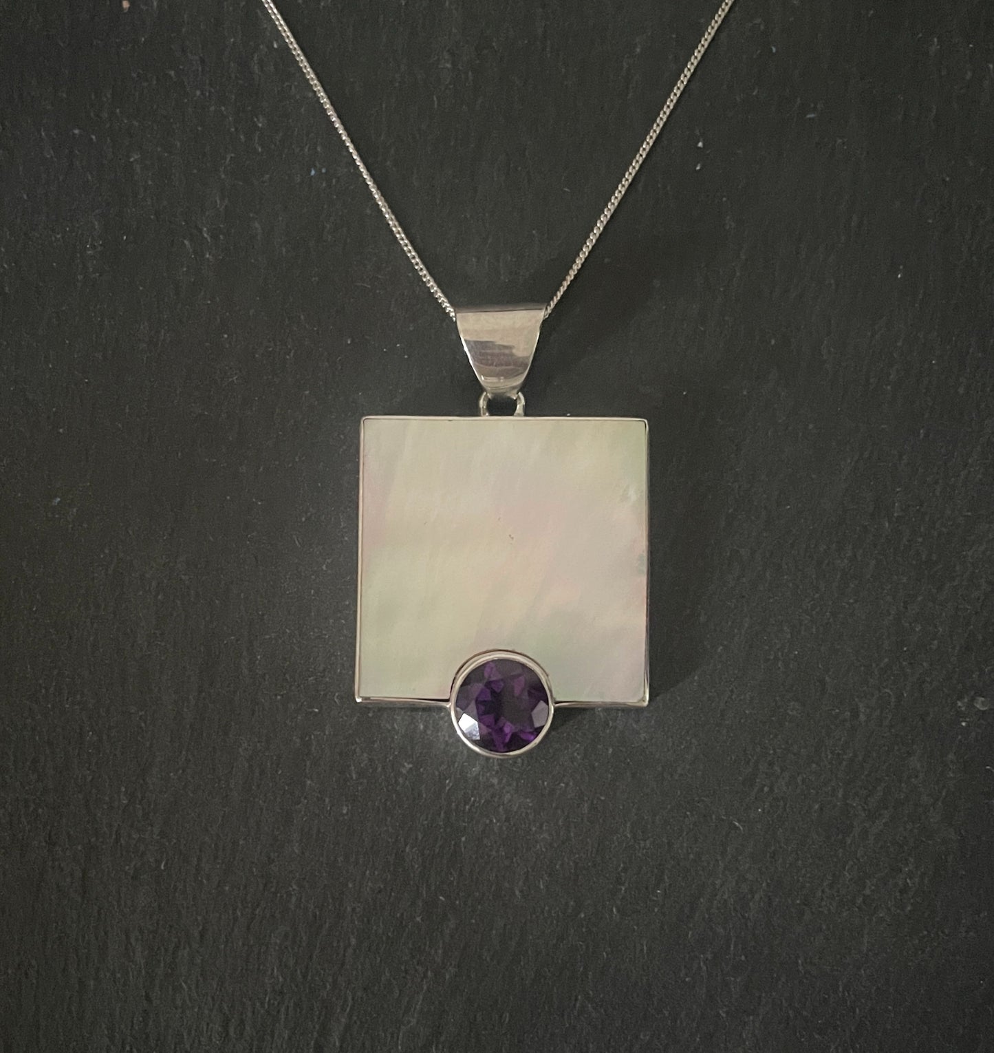Amethyst and Mother of Pearl Pendant image 0