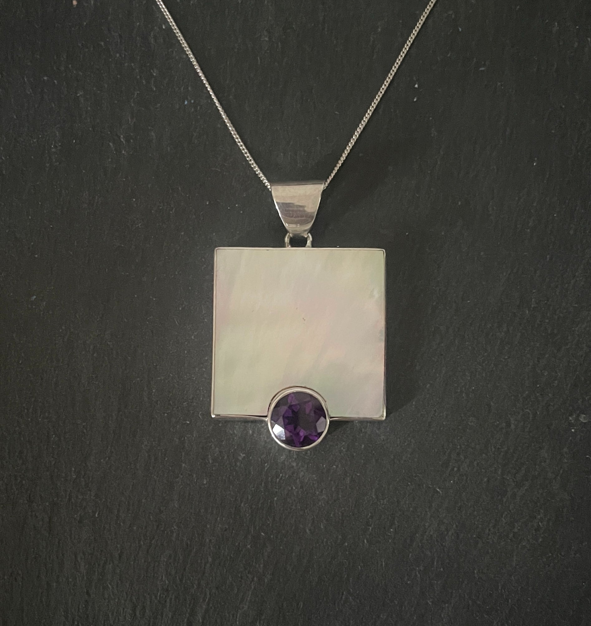 Amethyst and Mother of Pearl Pendant image 0