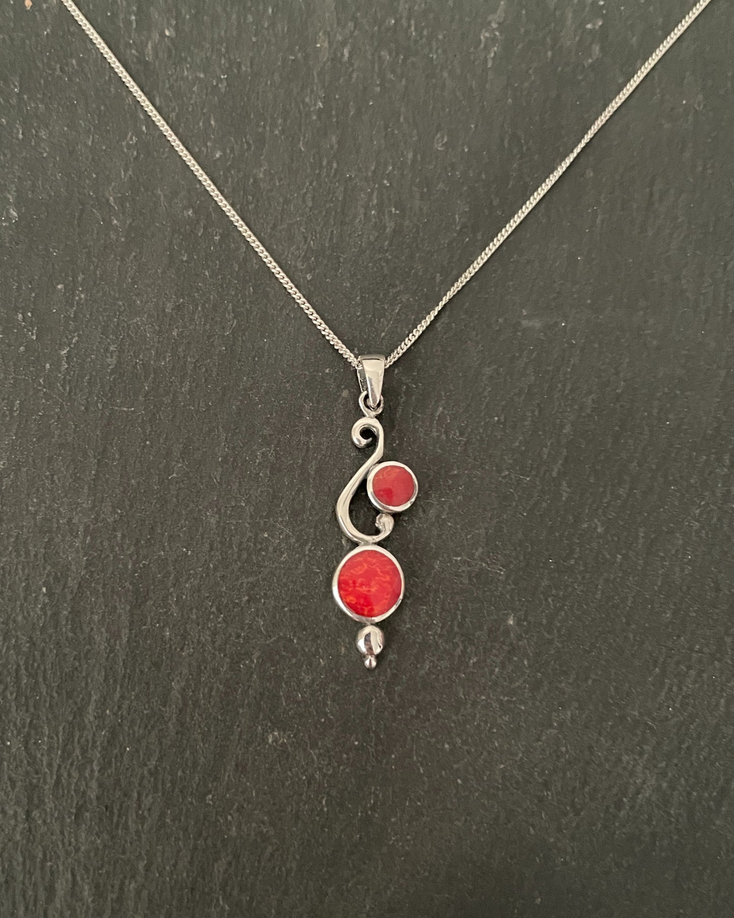 Round Coral Drop Pendant image 0