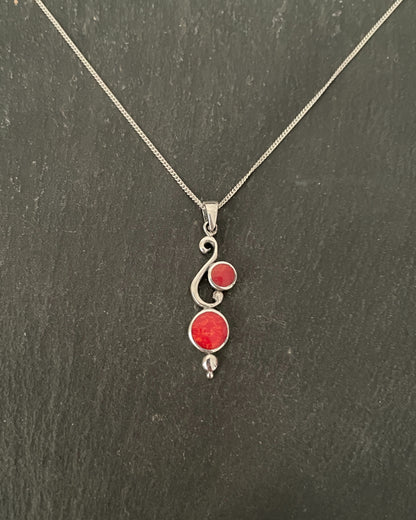 Round Coral Drop Pendant image 0