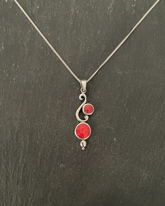 Round Coral Drop Pendant image 0