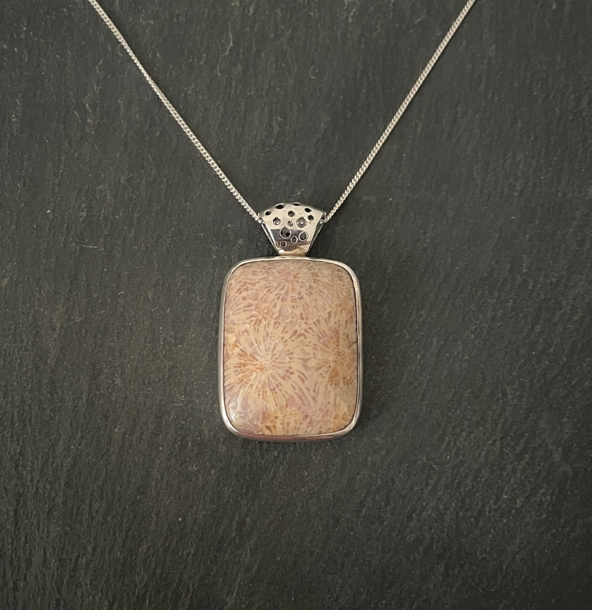 Fossiliferous Limestone Rectangle Pendant image 0