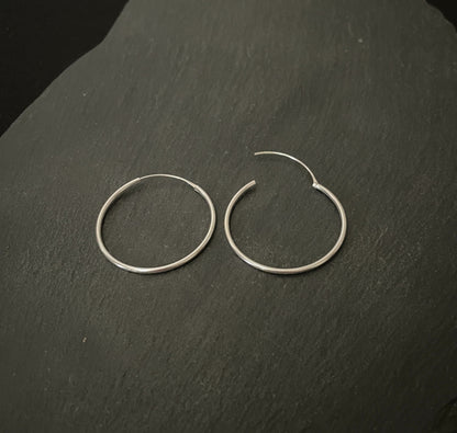 Round Silver Hoops image 1