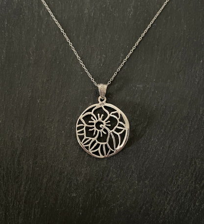 Sterling Silver Flower Pendant image 0