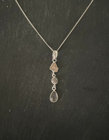 Rose Quartz and Silver Pendant image 0