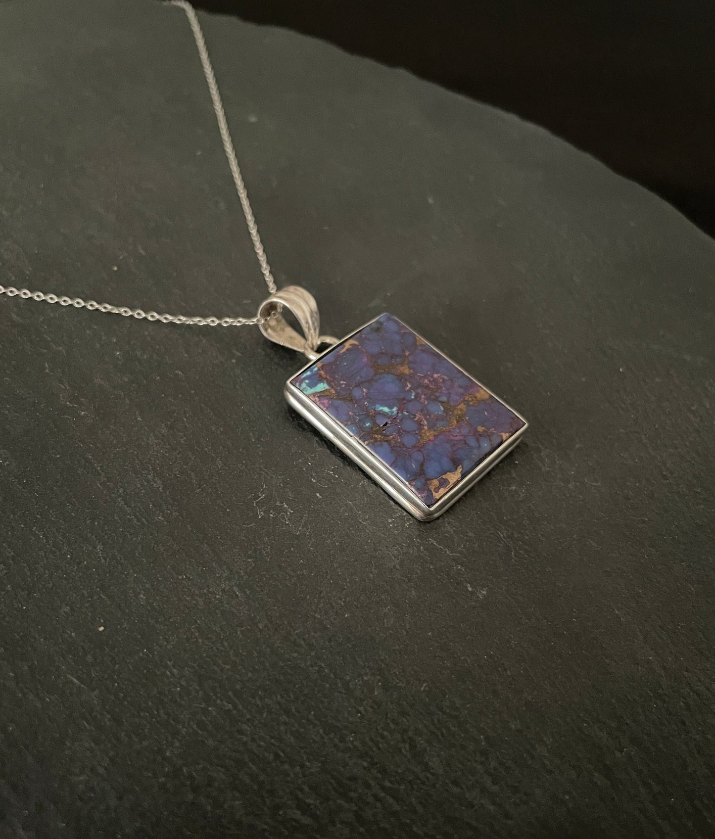 Rectangle Purple Mohave Turquoise Pendant image 2