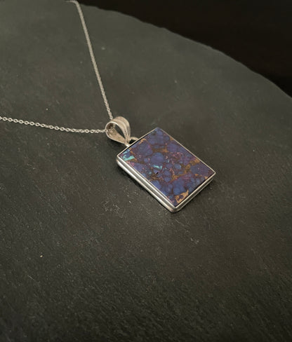 Rectangle Purple Mohave Turquoise Pendant image 2