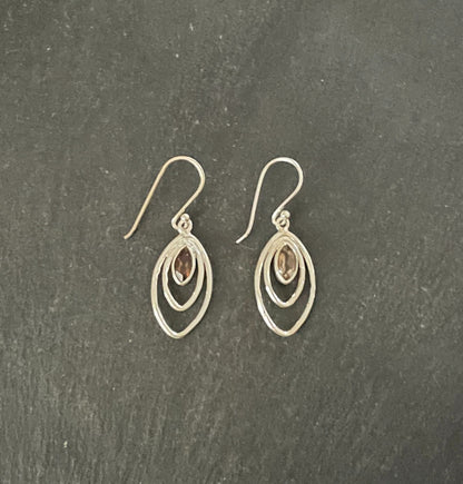Smokey Quartz and Silver Earrings image 0