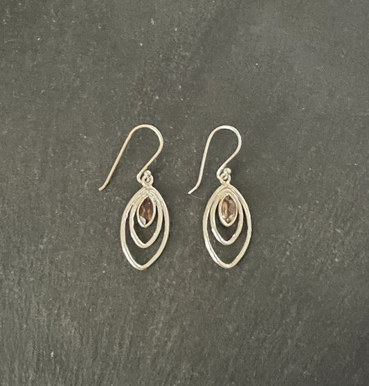 Smokey Quartz and Silver Earrings image 0