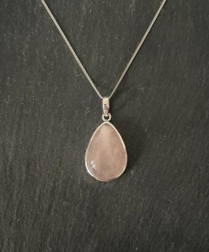 Rose Quartz Teardrop Pendant image 0