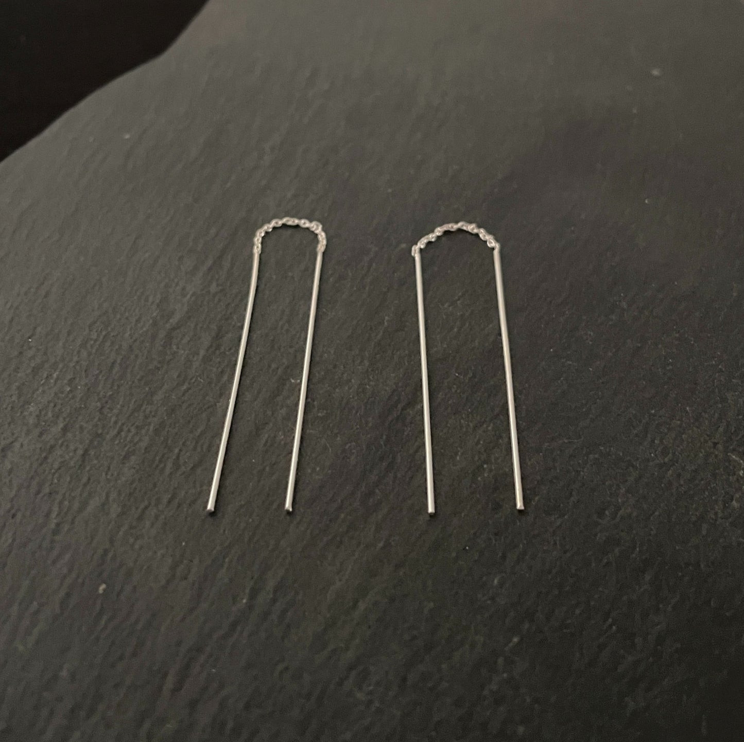 Silver Pull Through Earrings image 1