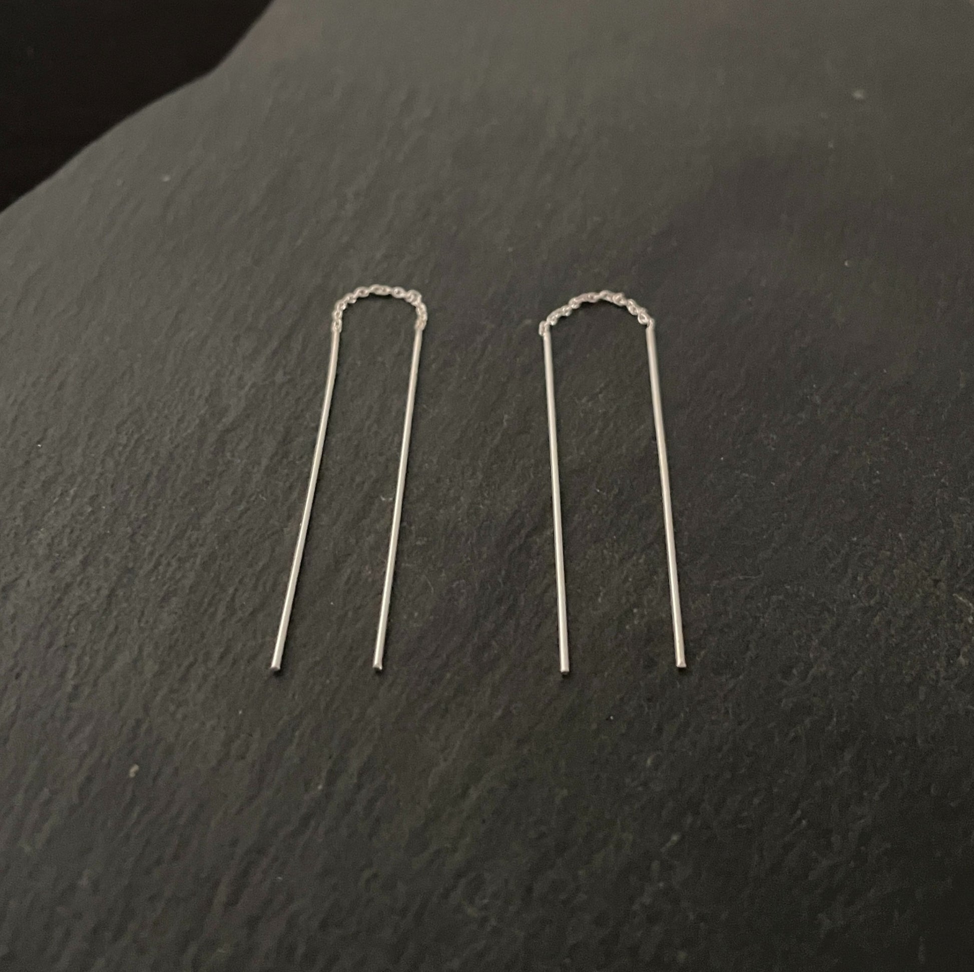 Silver Pull Through Earrings image 1