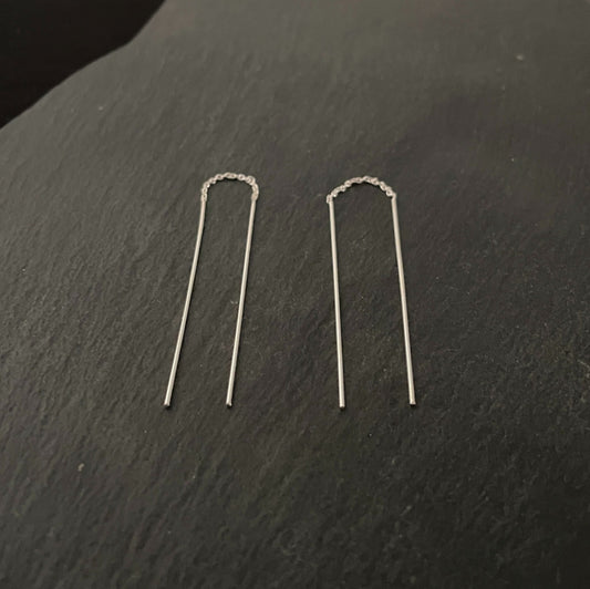 Silver Pull Through Earrings image 1