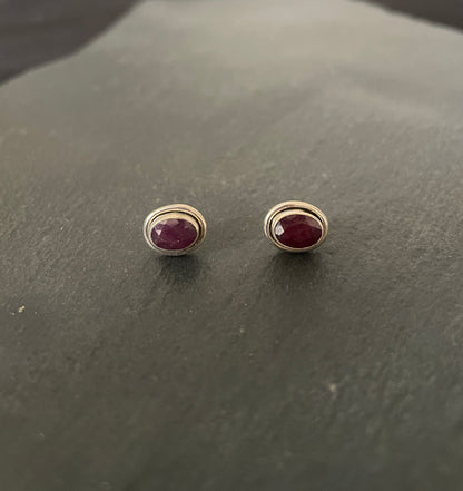 Oval Ruby Studs image 0