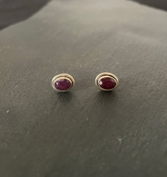 Oval Ruby Studs image 0