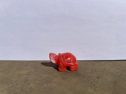 Cherry Quartz Turtle image 1