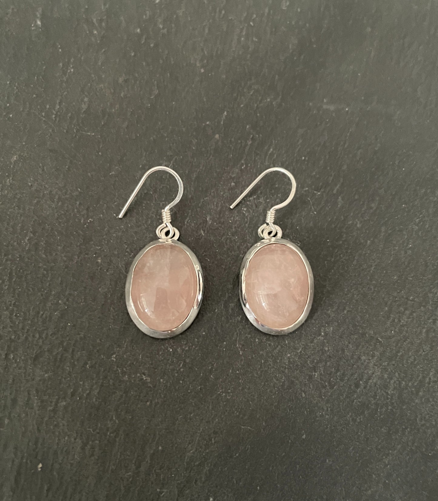 Rose Quartz Oval Earrings image 0