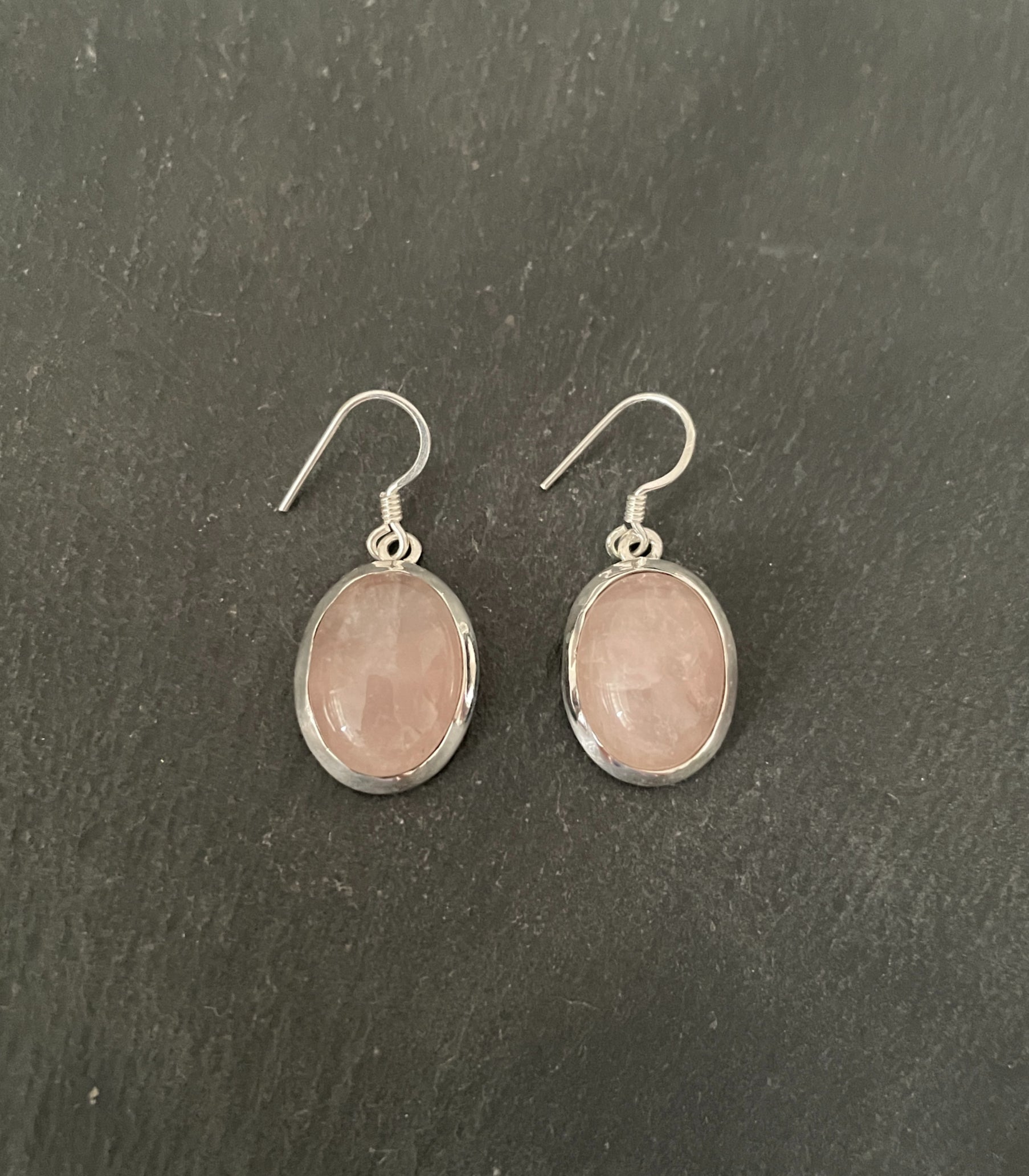 Rose Quartz Oval Earrings image 0