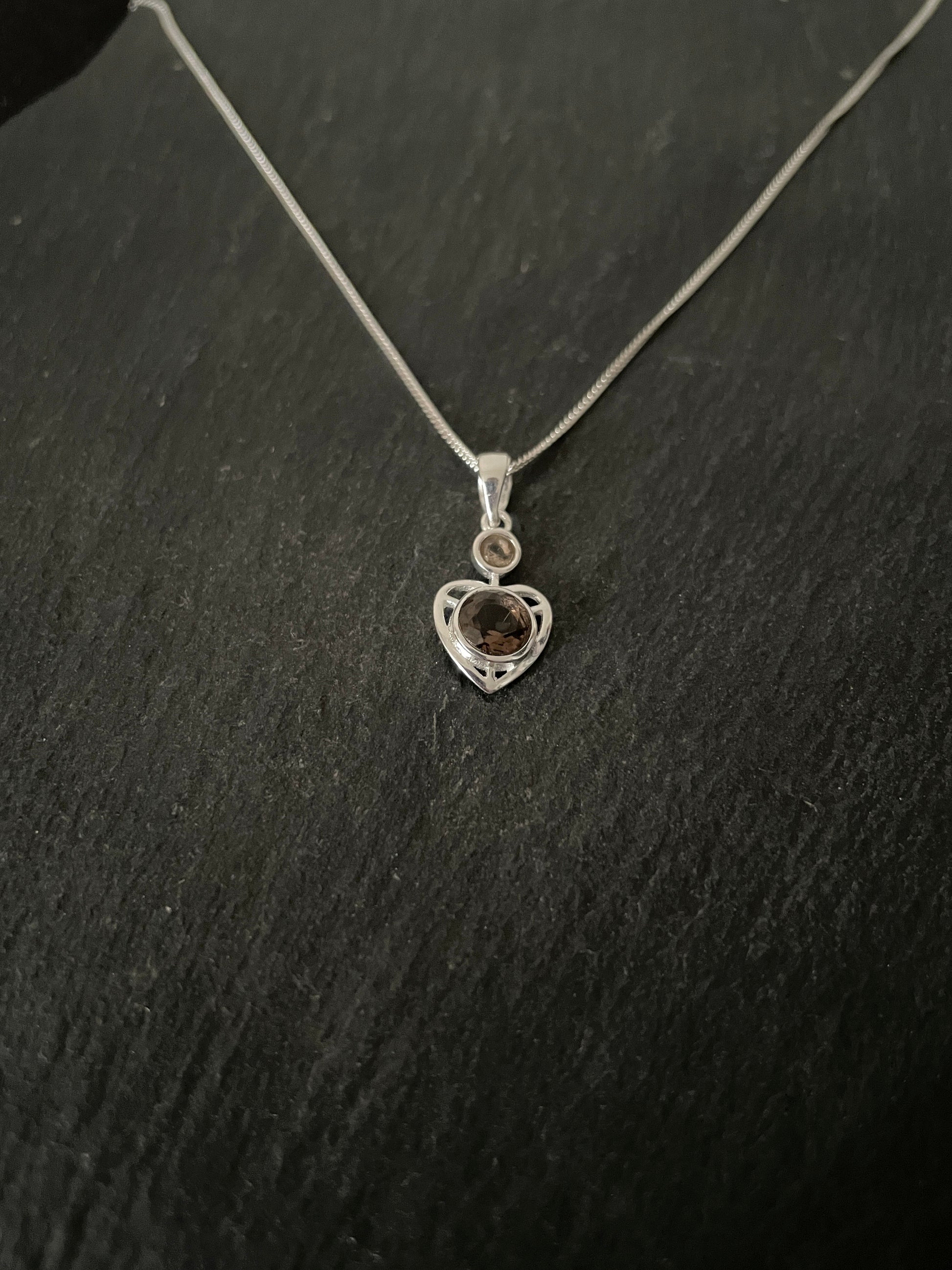 Smokey Quartz Heart Pendant image 1