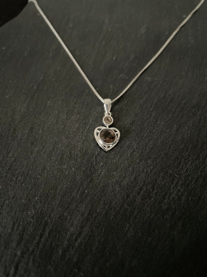 Smokey Quartz Heart Pendant image 1