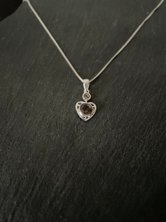 Smokey Quartz Heart Pendant image 1