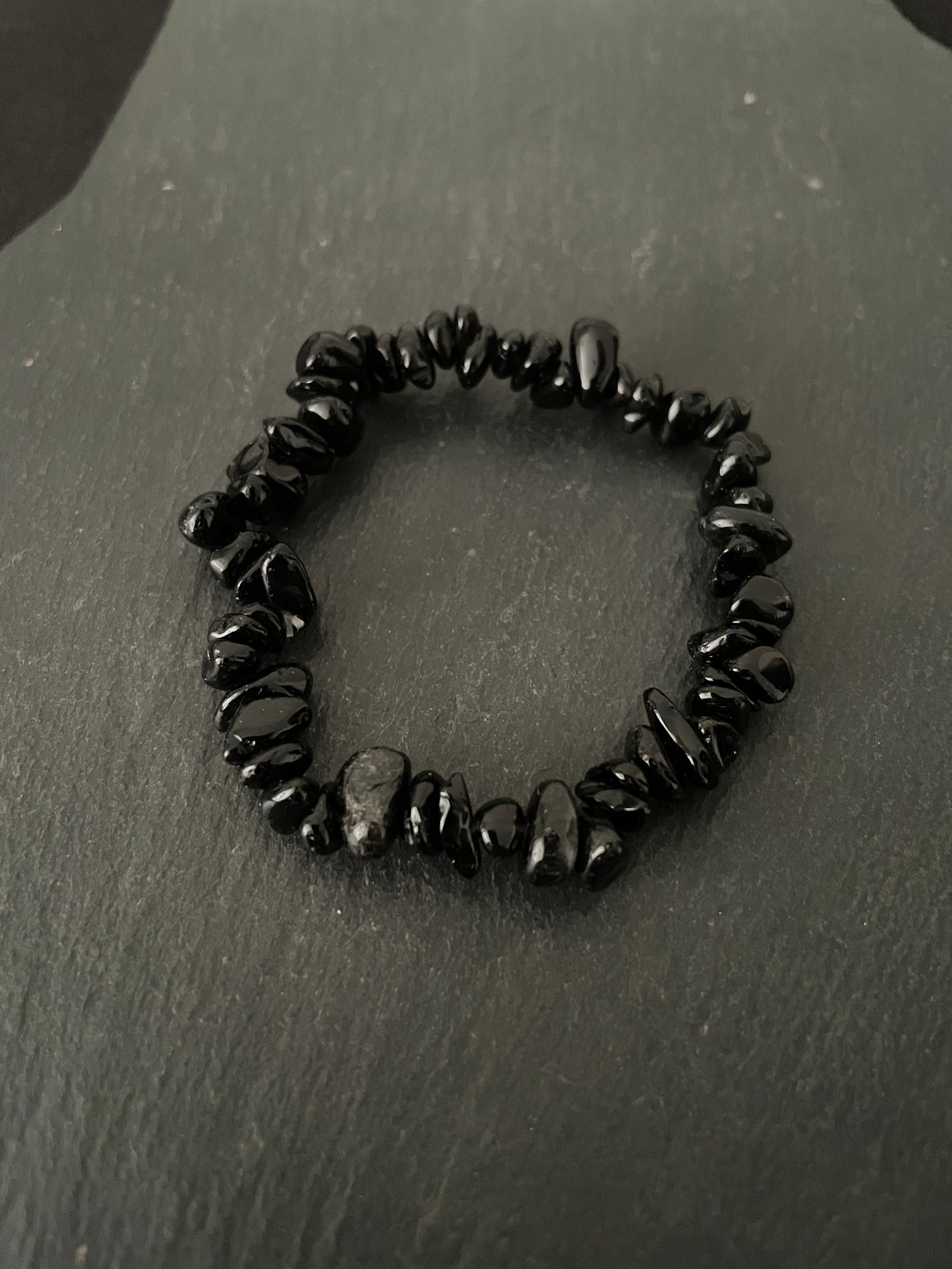 Black Obsidian Chip Bracelet image 0