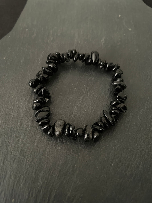 Black Obsidian Chip Bracelet image 0