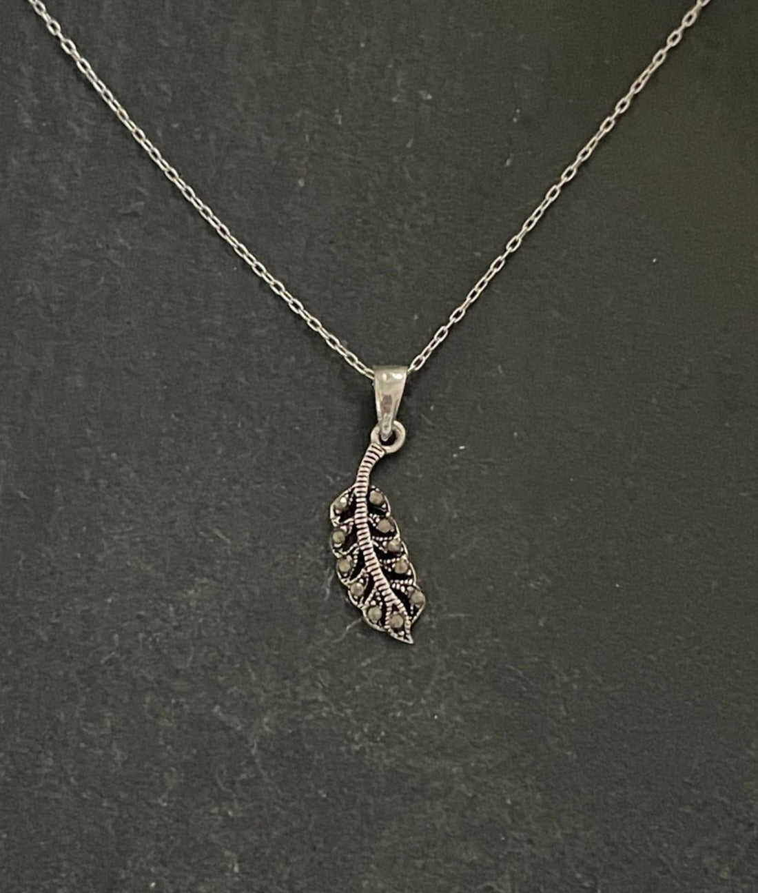 Marcasite Leaf Pendant image 0