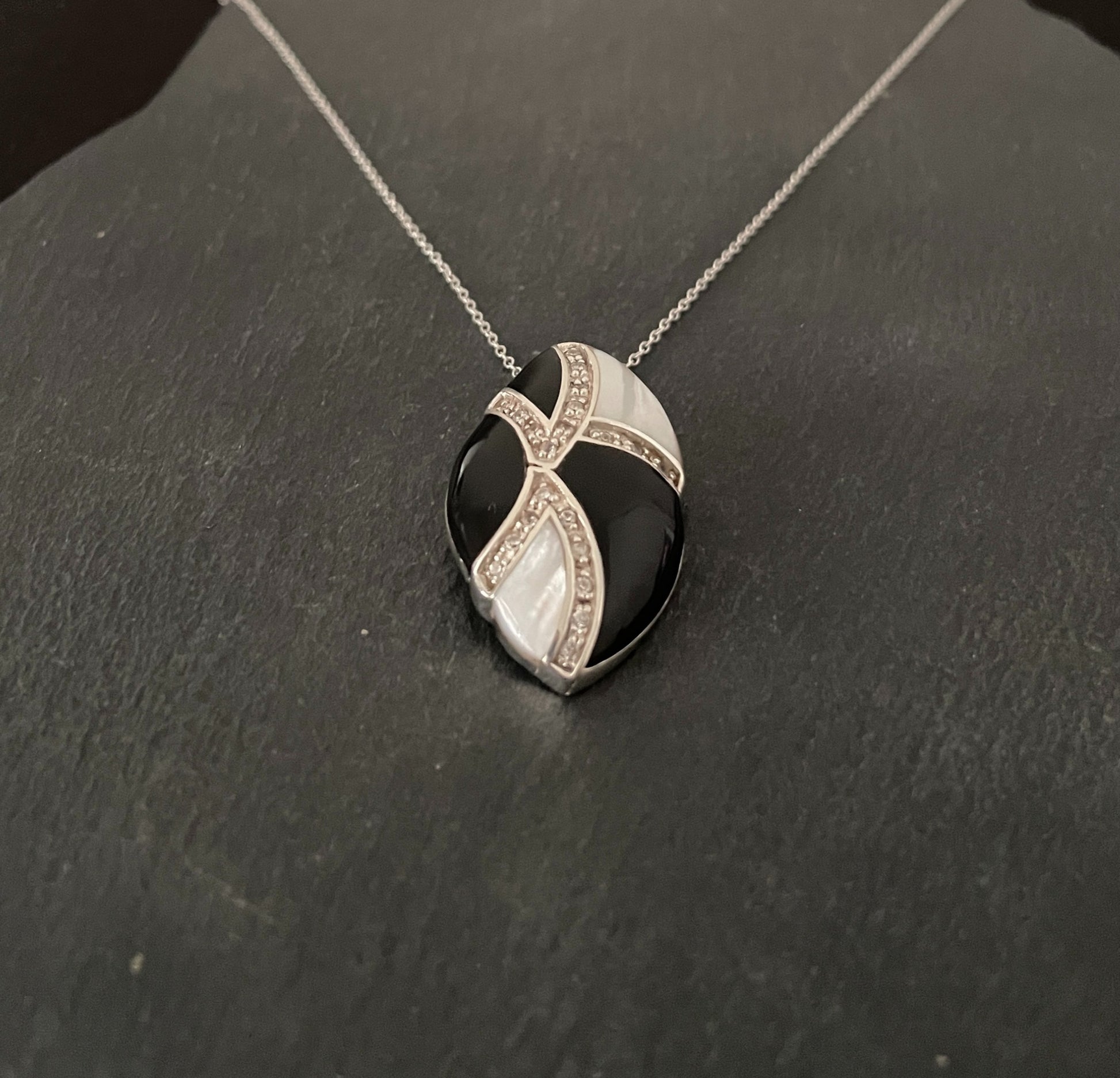 Black Onyx and Mother of Pearl Pendant image 1