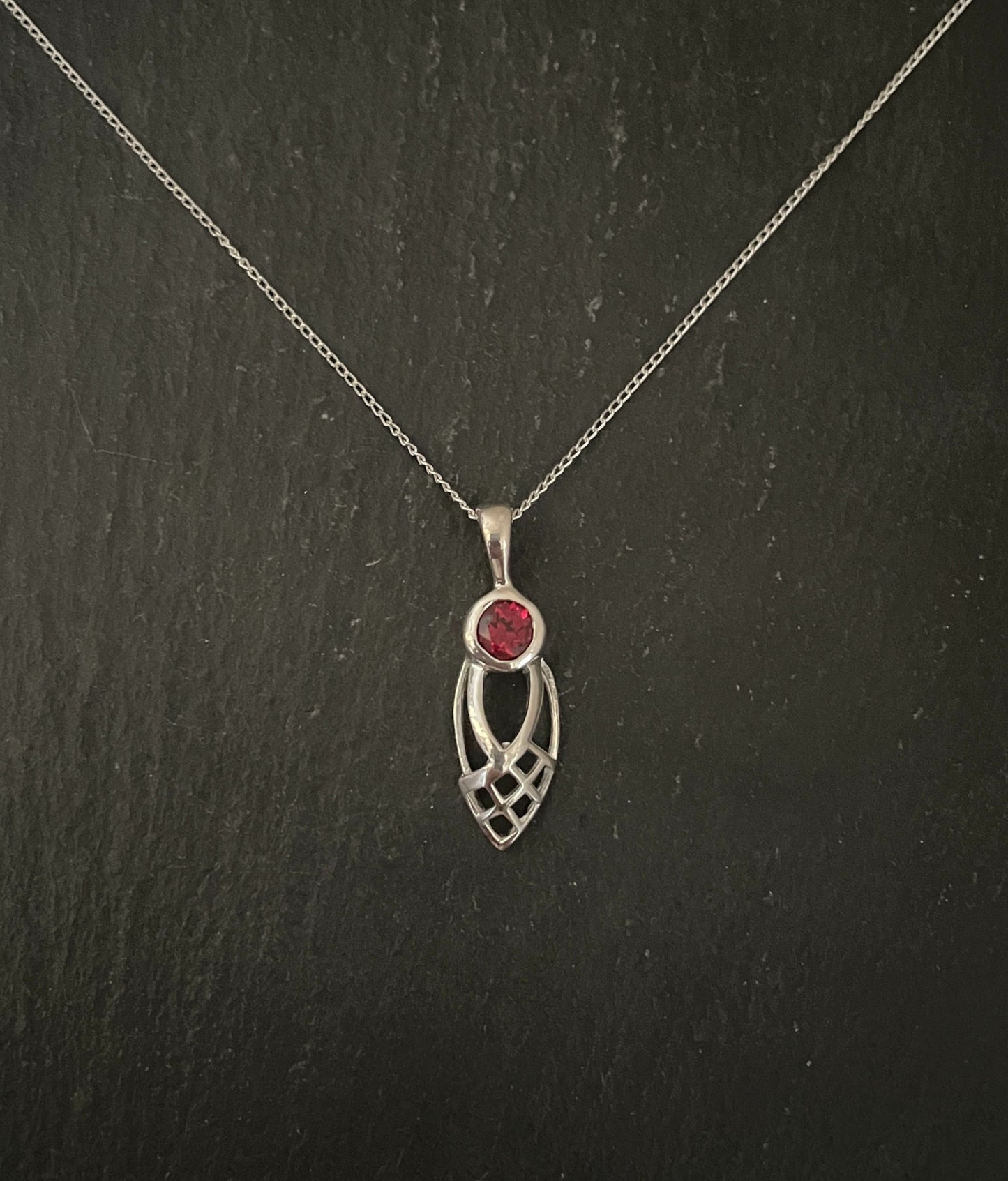 Garnet and Silver Pendant image 0